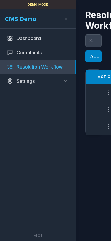 Resolution Workflow on mobile
