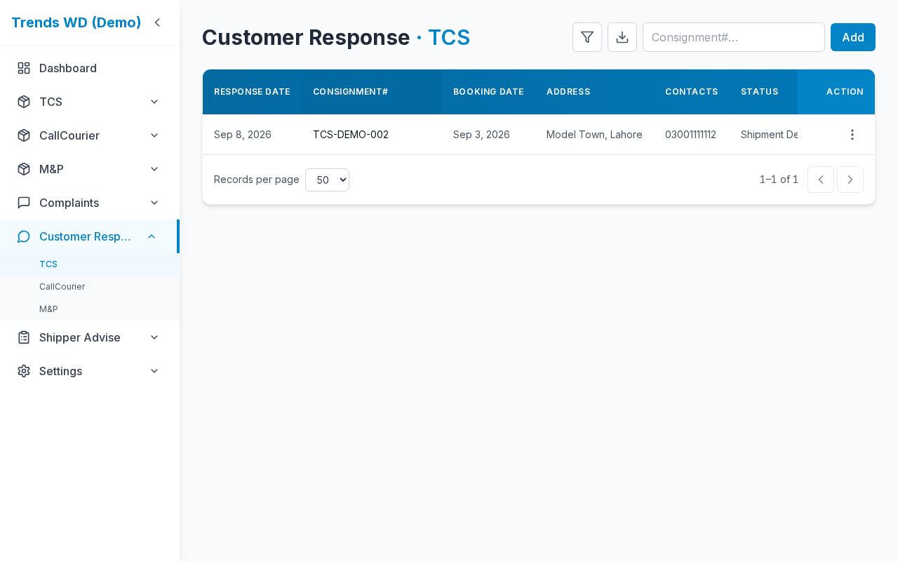 Customer Response — TCS
