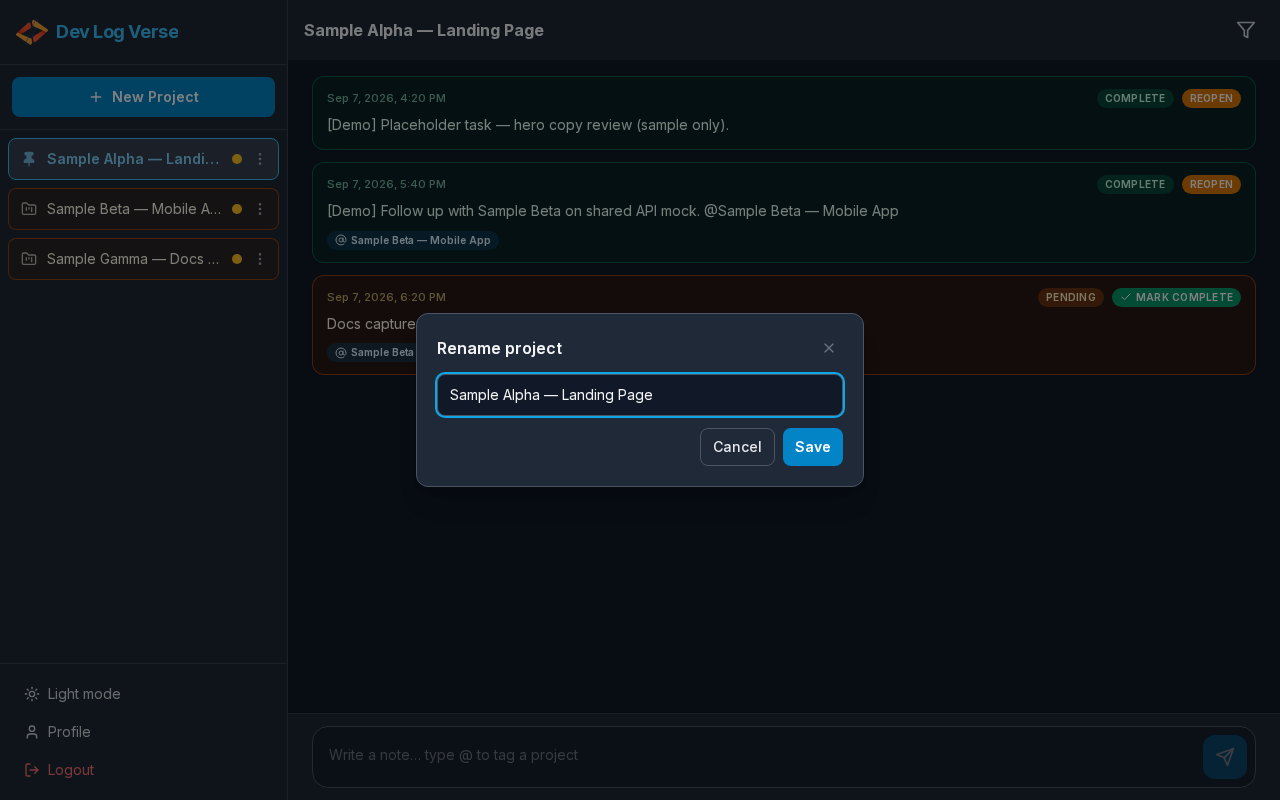 Rename dialog