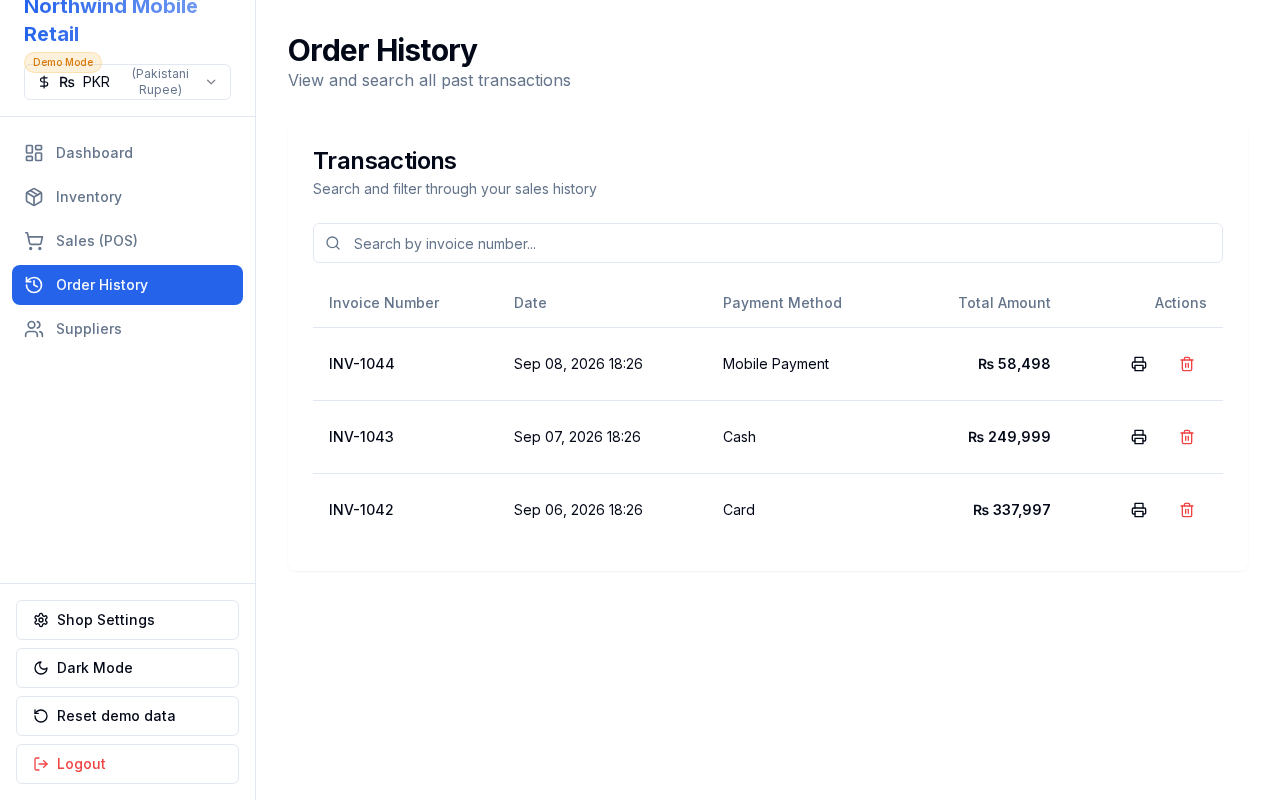 Order History
