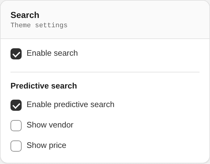 Search settings