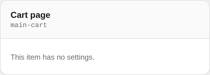 Cart page settings