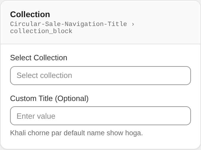 Collection settings