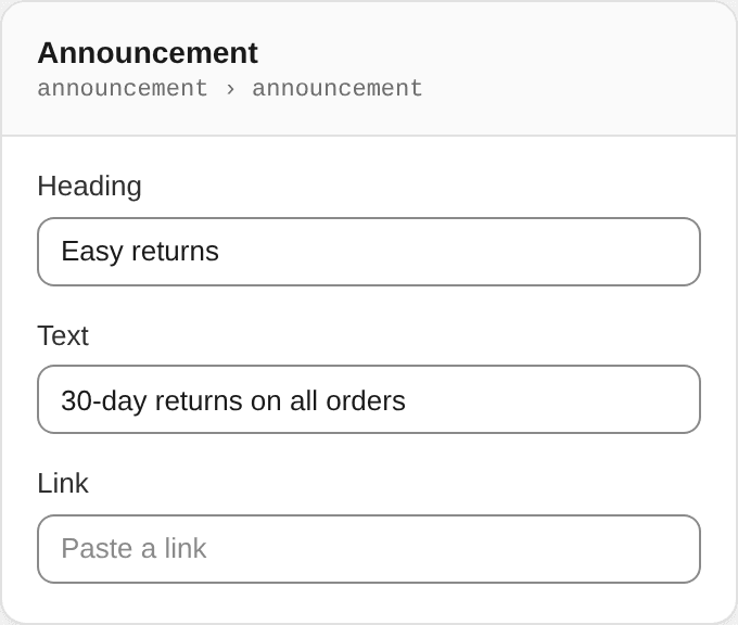 Announcement settings