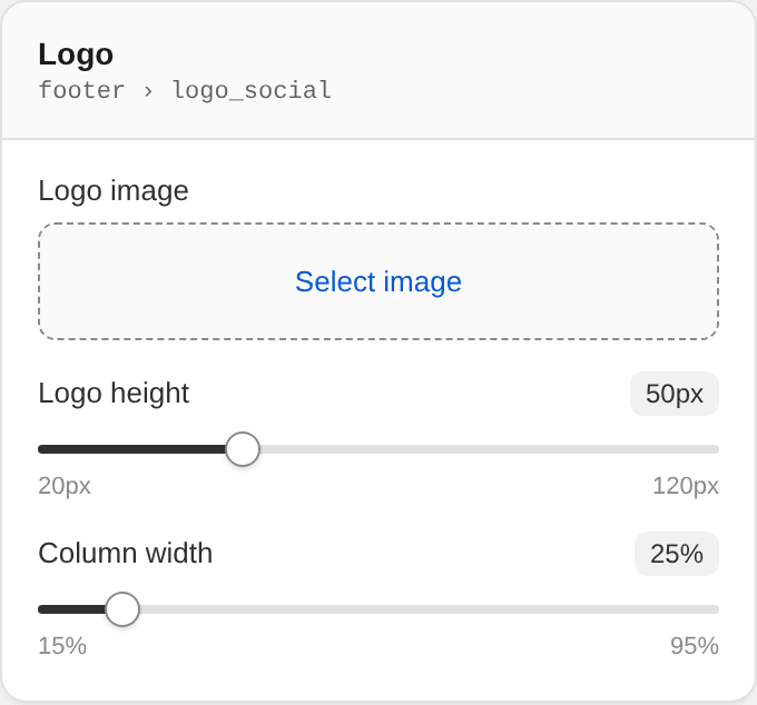 Logo settings