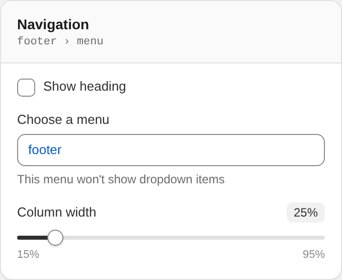 Navigation settings