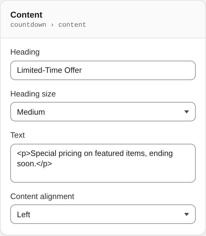 Content settings