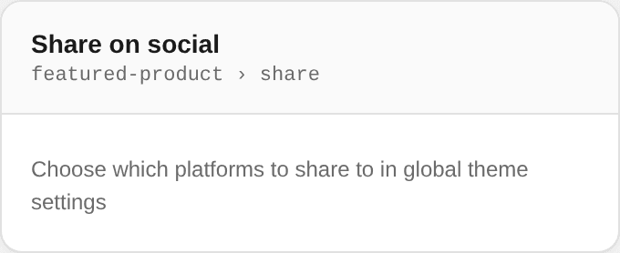 Share on social settings