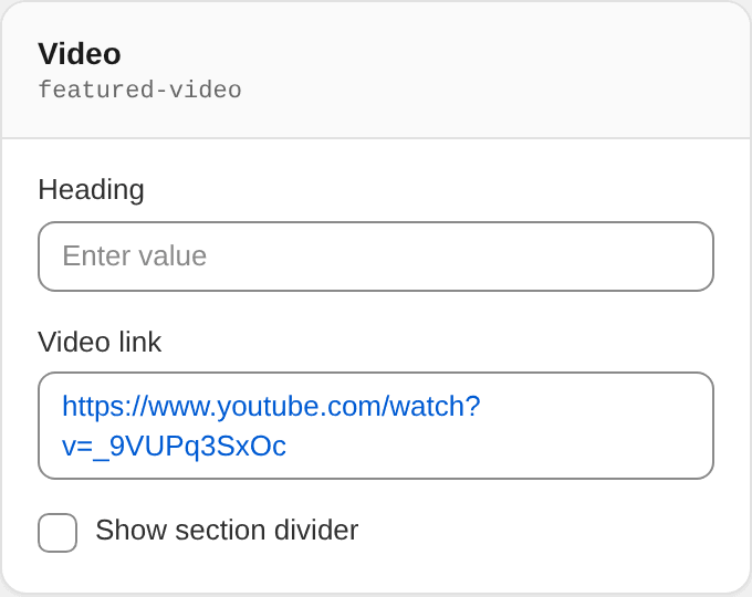 Video settings