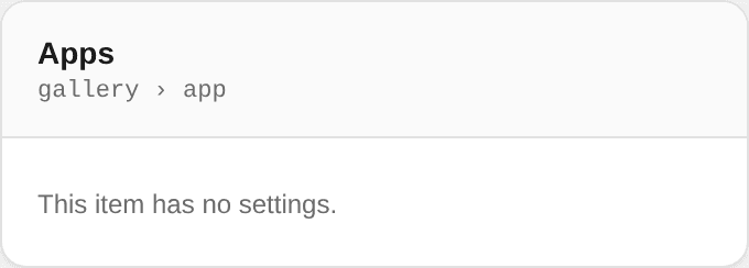 Apps settings