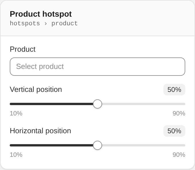 Product hotspot settings