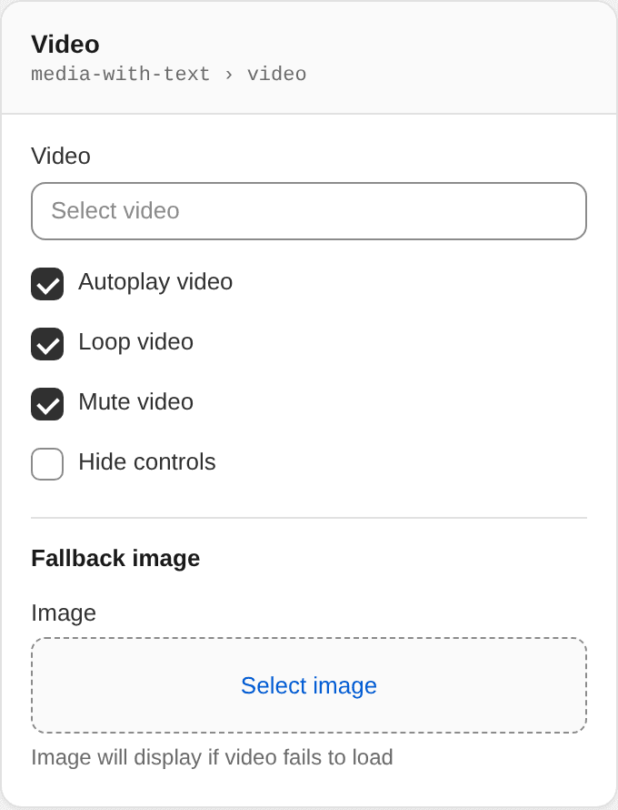 Video settings