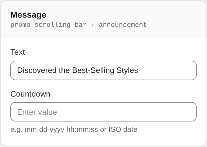 Message settings