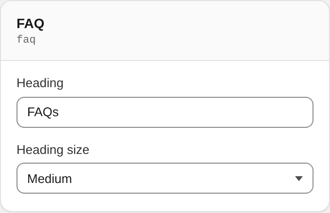 FAQ settings