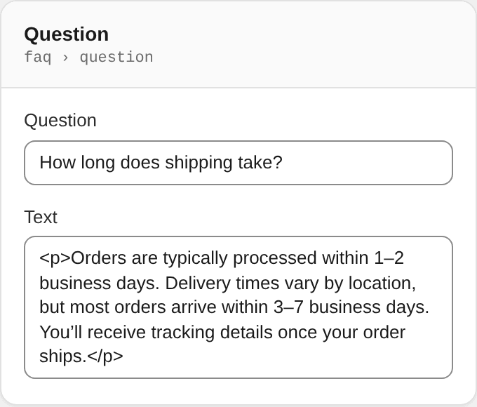 Question settings