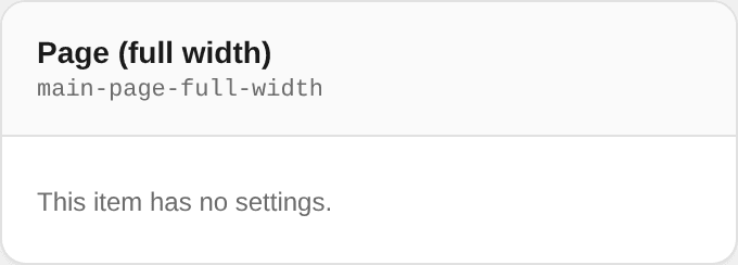 Page (full width) settings