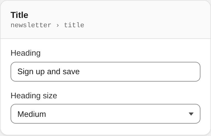 Title settings