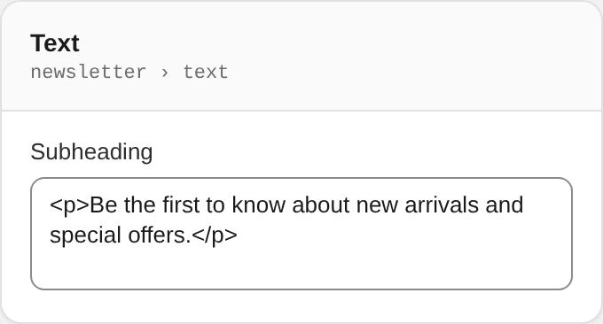 Text settings