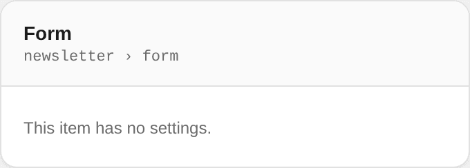Form settings