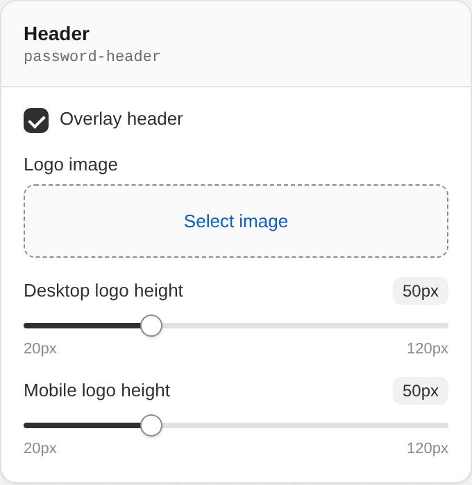 Header settings