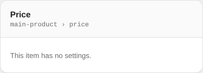 Price settings