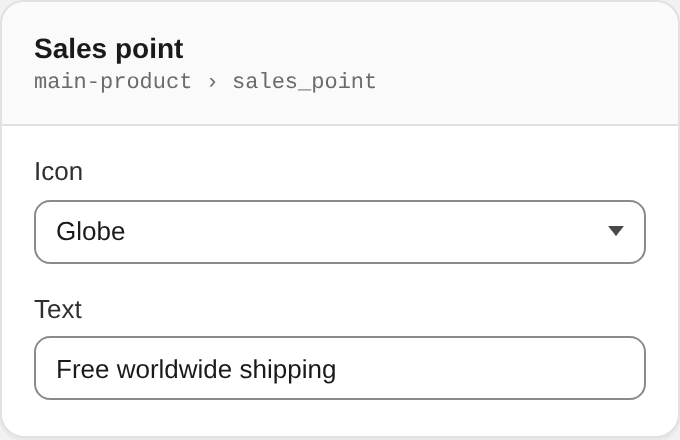 Sales point settings