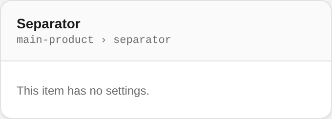 Separator settings