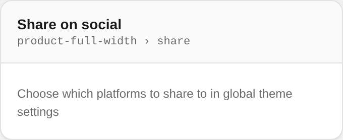 Share on social settings