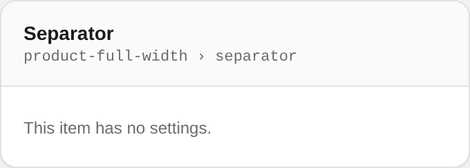 Separator settings