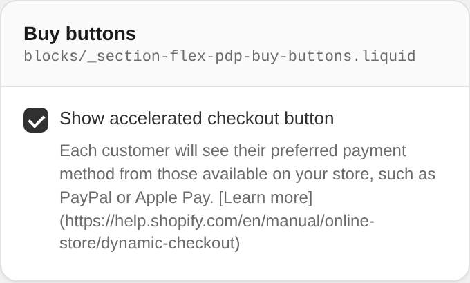 Buy buttons settings
