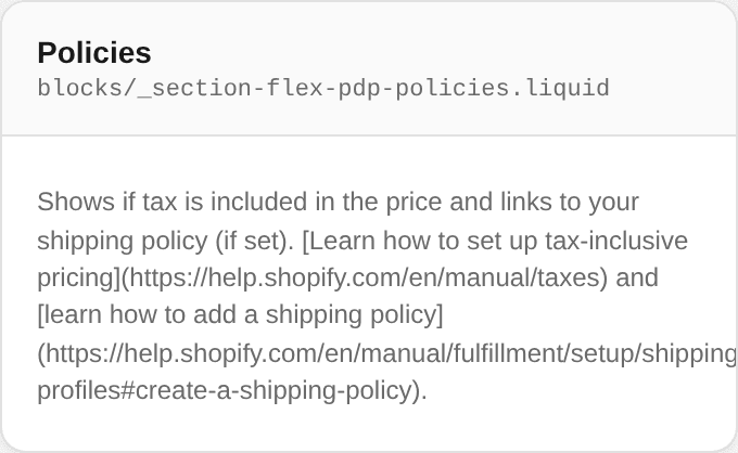 Policies settings