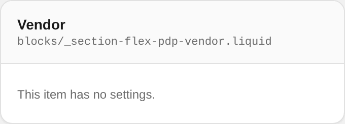 Vendor settings