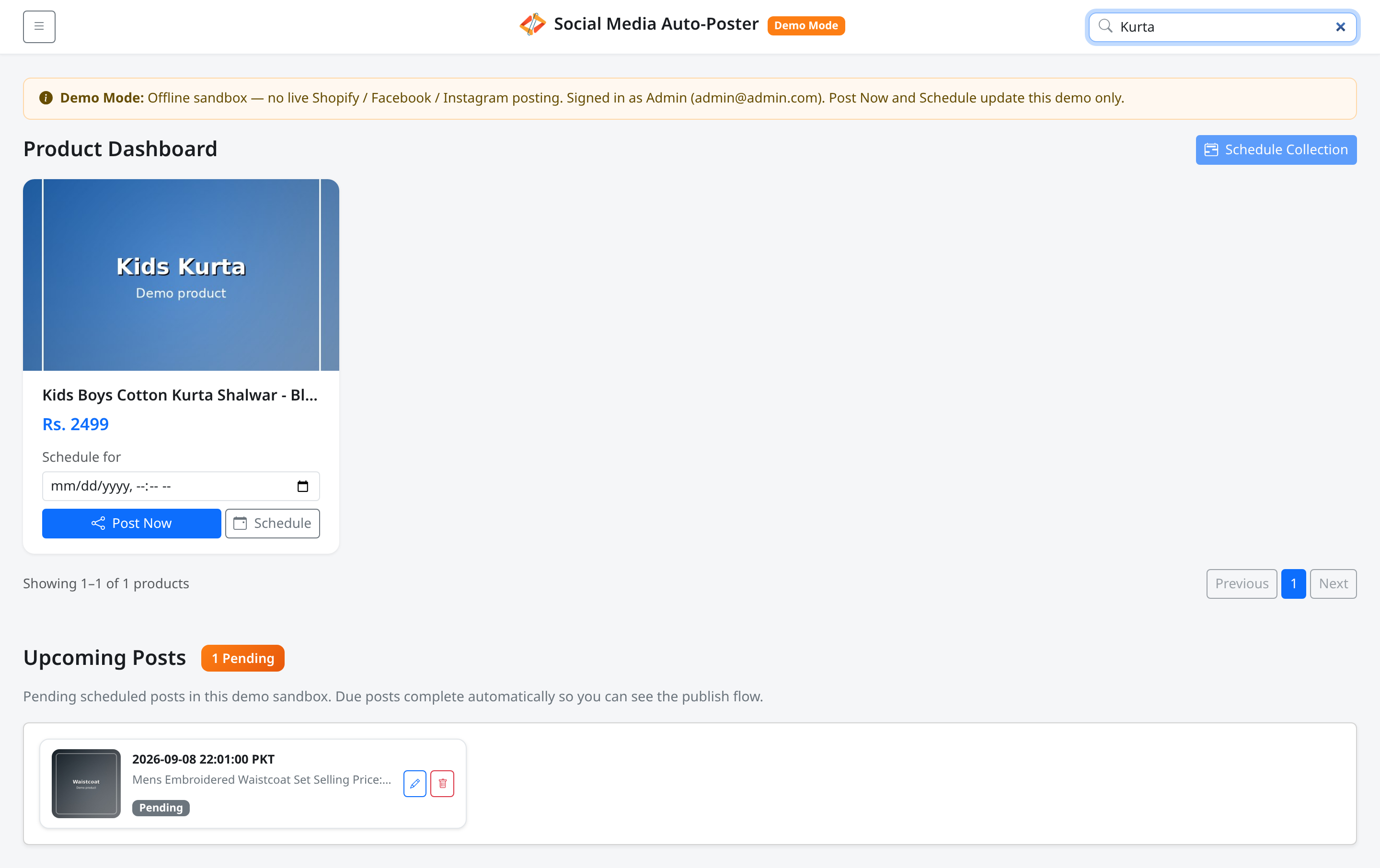 Search and pagination